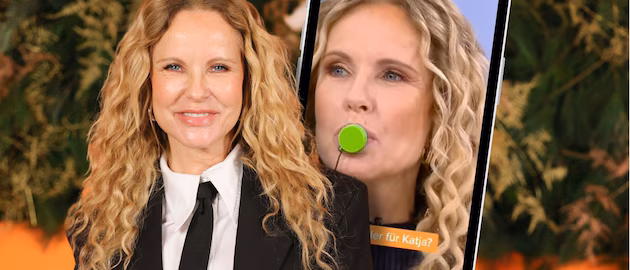 Plötzlich hat Katja Burkard Schnuller im Mund – dahinter steckt ein Trick